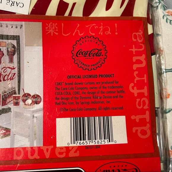 Coca Cola Vinyl Shower Curtain New Official Coke - Picture 4 of 8